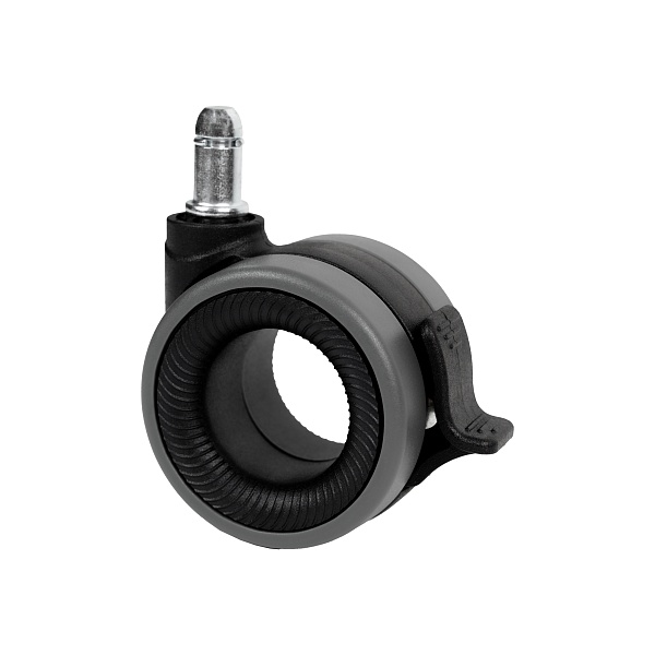 7201043 ролик 65- LV65-3 PULOCK черный (65мм полый черный ПУ серый со стопором)